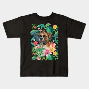 Tropical Red Fawn Boxer Dog 4 Kids T-Shirt